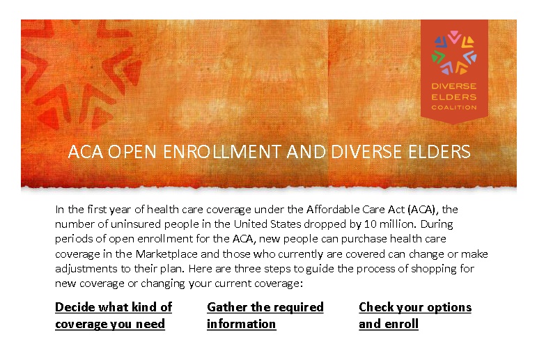 Click to download our flyer on ACA Open Enrollment and Diverse Elders