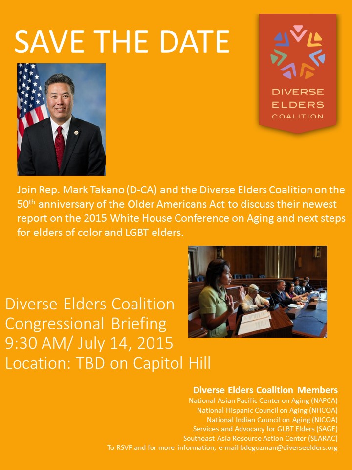 Diverse Elders Coalition to Host Congressional Briefing After White House Conference on Aging